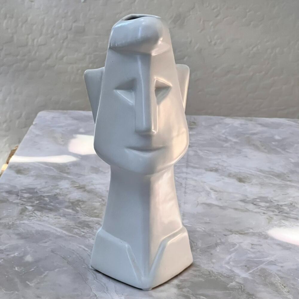 Mikasa Male Ceramic Face Abstract Vase Modern Art Flower Pot 10.5" Tall